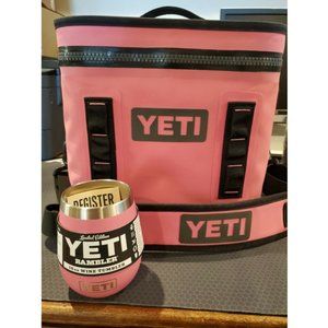 *RARE* YETI hopper flip 12 Cooler Limited Edition Harbor Pink w/ wine tumbler